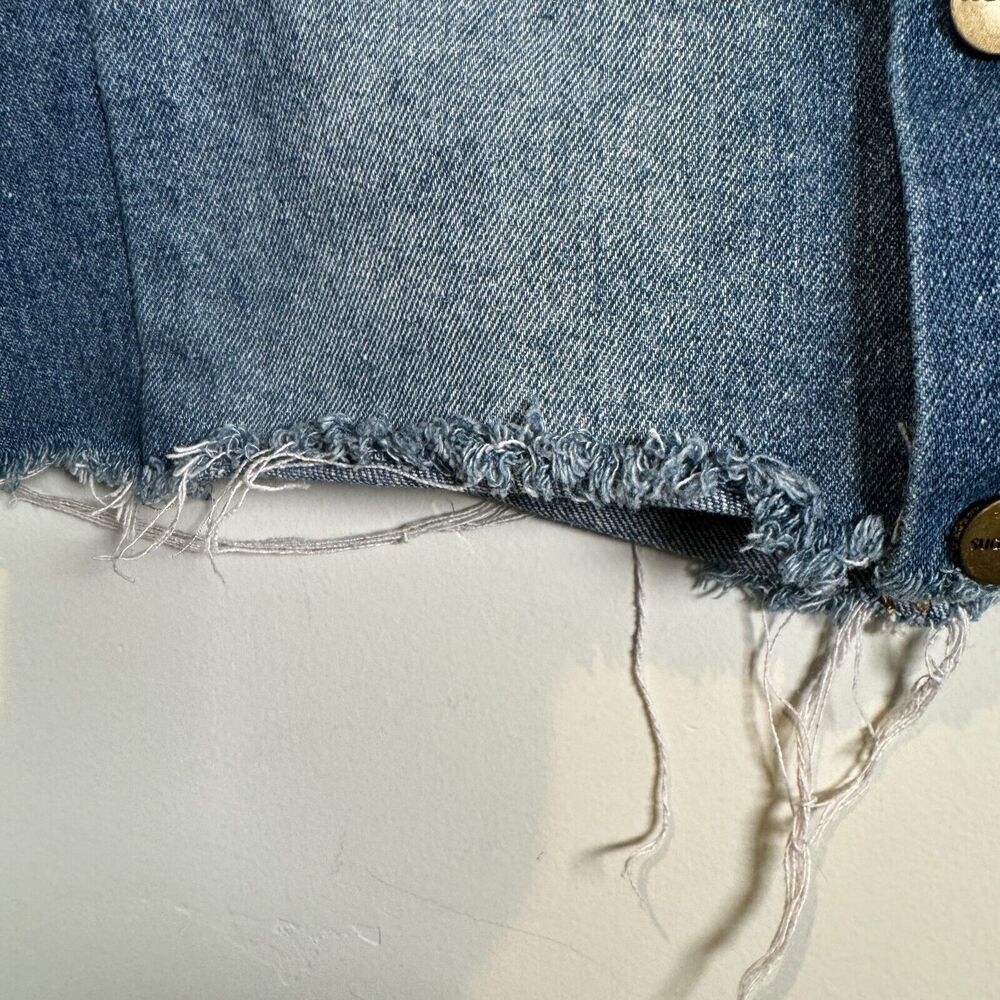 Sugarhigh‎ Jean Skirt Size 28 Rainbow Mini Skirt LGBTQ Pride Denim Distressed - Picture 6 of 10